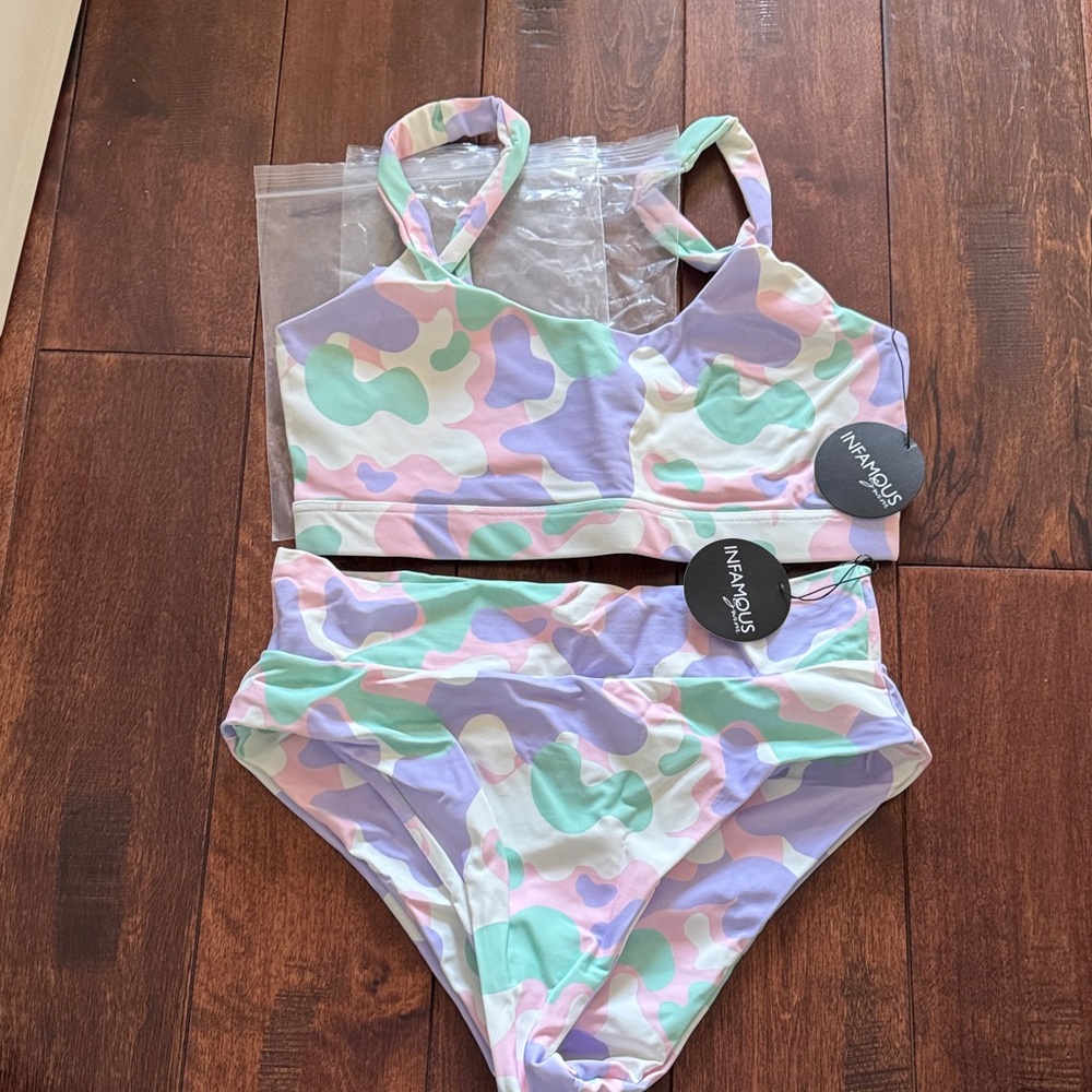 Colorful Camouflage Bikini Set NWT!